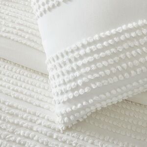 West Elm Duvet and Sham, style Candlewick, size twin, color white